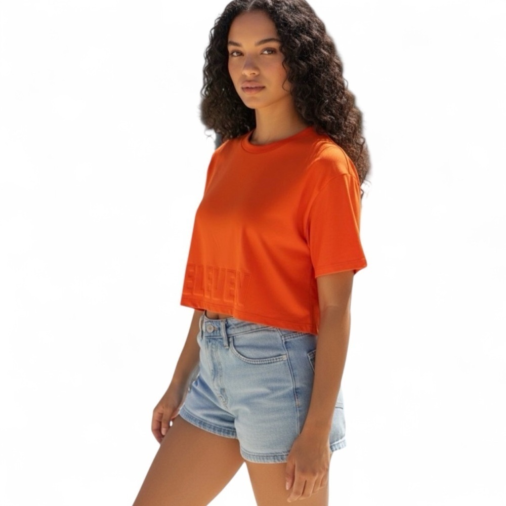 Eleven by Venus Williams “Be An Eleven” Crop Top in Bold Cherry Tomato - Size M